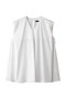 ポリエステル コットン ストレッチブロード　ギャザーノースリーブブラウス エムフィル/M・fil オフホワイト
