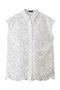 フラワーレース　フレンチスリーブシャツ エムフィル/M・fil オフホワイト