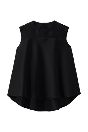 エムフィル/M・filのシルキーWクロス　クルーネックフレアブラウス