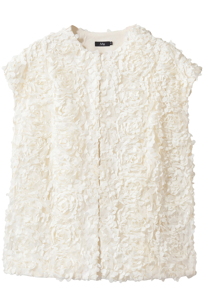 エムフィル/M・filのフラワーチュール　オーバーサイズドジレ(オフホワイト/261-19077)