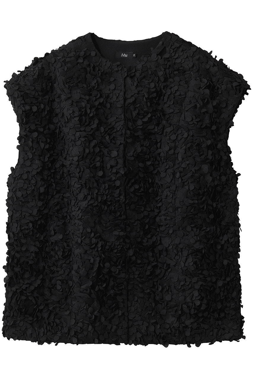 エムフィル/M・filのフラワーチュール　オーバーサイズドジレ(ブラック/261-19077)