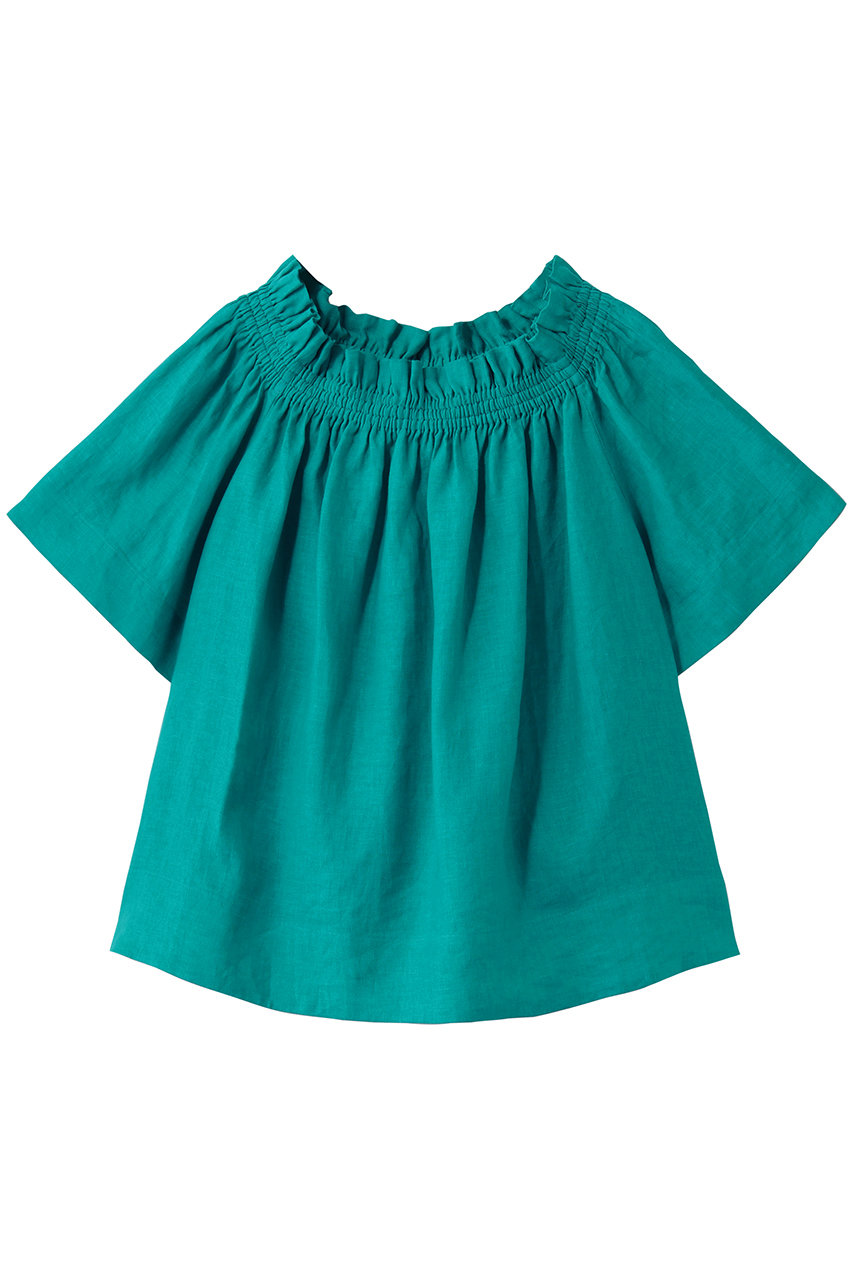 エムフィル/M・filの【予約販売】ベルギーリネン　2Wayネックブラウス(ターコイズ/261-15993)