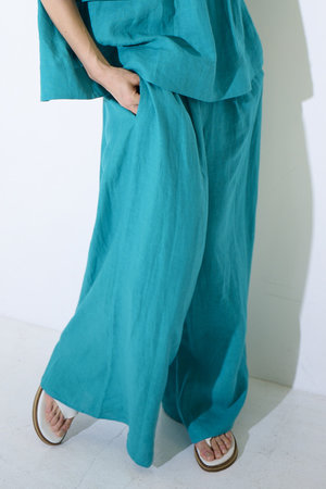 エムフィル/M・filのベルギーリネン　フレアーイージートラウザーズ(110600/110601)