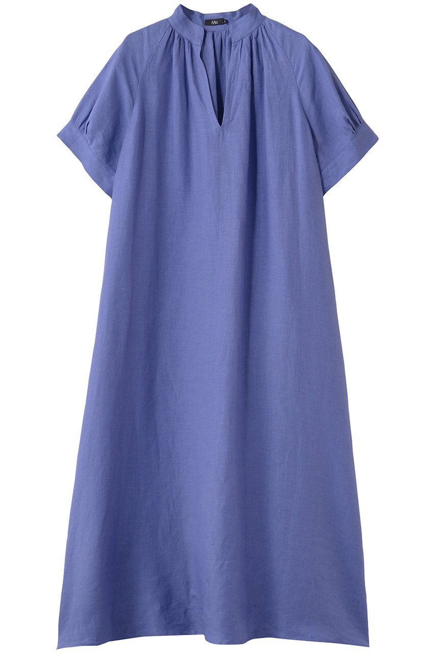 エムフィル/M・filのベルギーリネン　スキッパーラグランワンピース(パープル/261-14328)