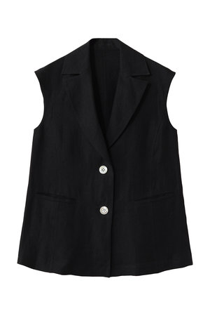 エムフィル/M・filのベルギーリネン　フレンチスリーブジレ(110800/110806)