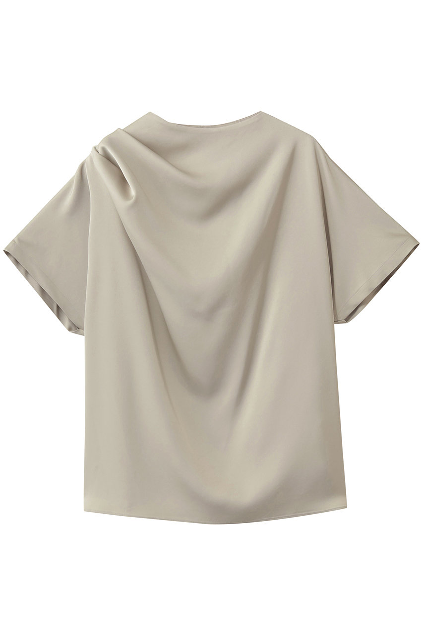 M・fil ストレッチWサテン ドレープブラウス (ライトベージュ, 38) エムフィル ELLE SHOP