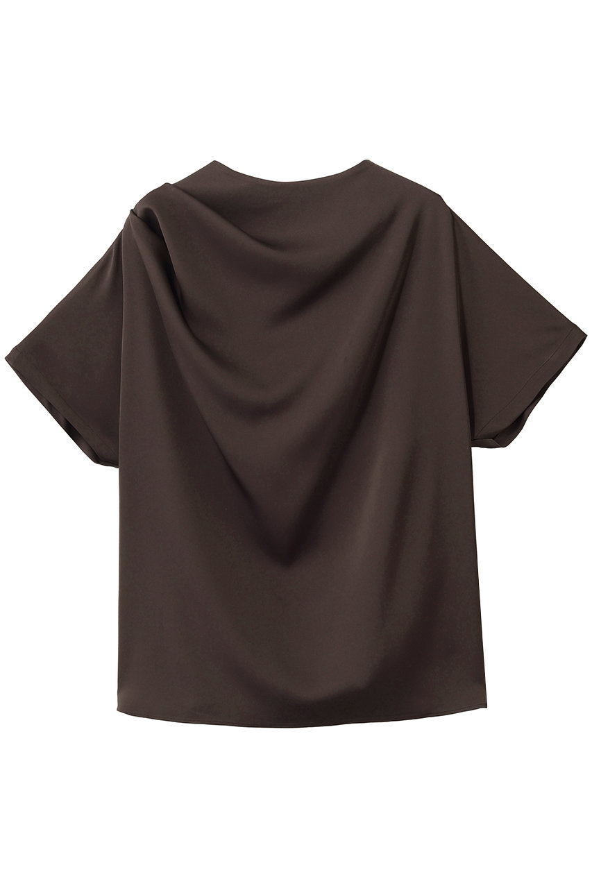 エムフィル/M・filのストレッチWサテン　ドレープブラウス(ダークブラウン/261-15942)