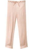 【UNISEX】ギンガムシルクパジャマ/ジェンダーレス ロングパンツ