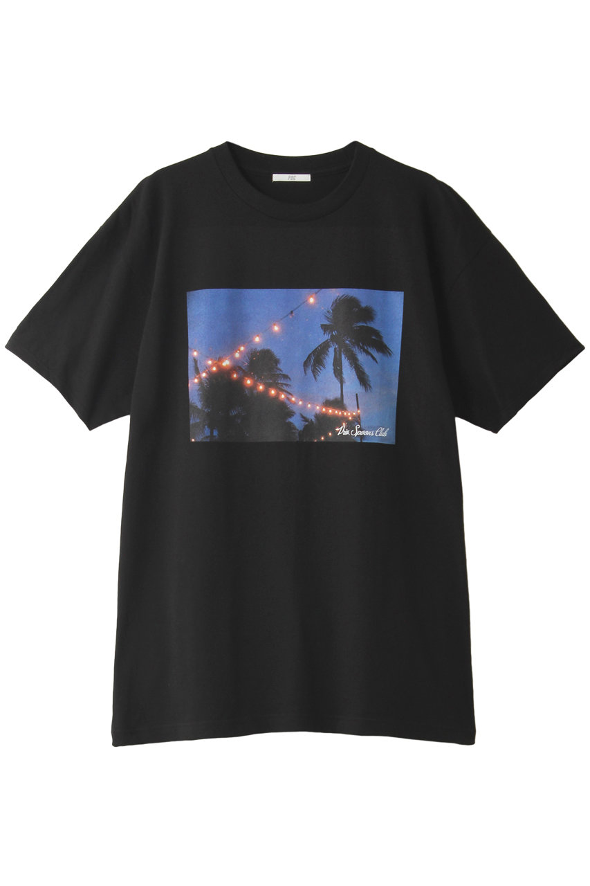 SALE 【30%OFF】 Priv. Spoons Club プライベート・スプーンズ・クラブ パームツリー Photo Tシャツ ブラック