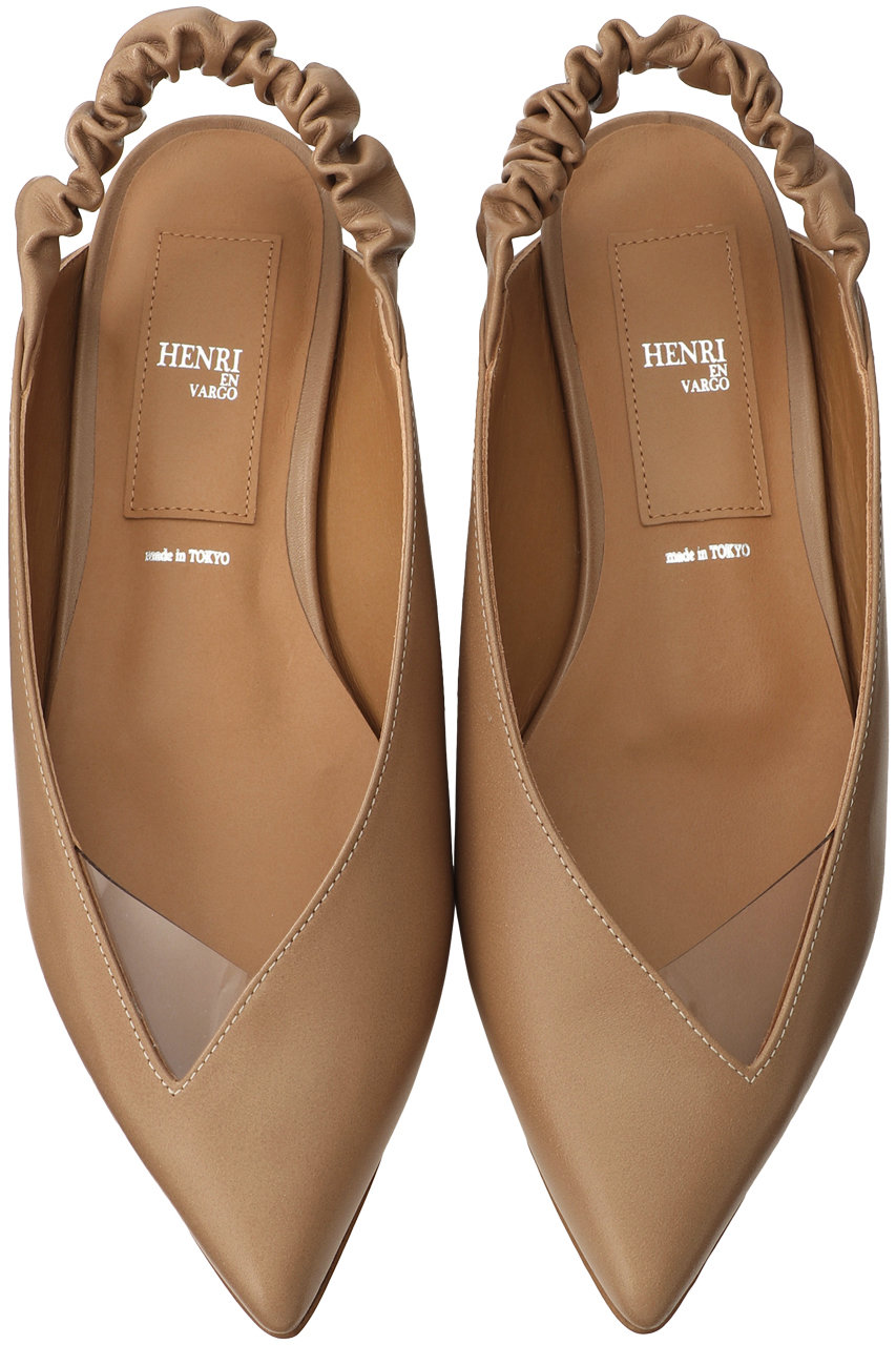 SALE 【50%OFF】 HENRI EN VARGO ヘンリ エン ヴァーゴ Cher アシンメトリーVカットバッグベルトシューズ ベージュ