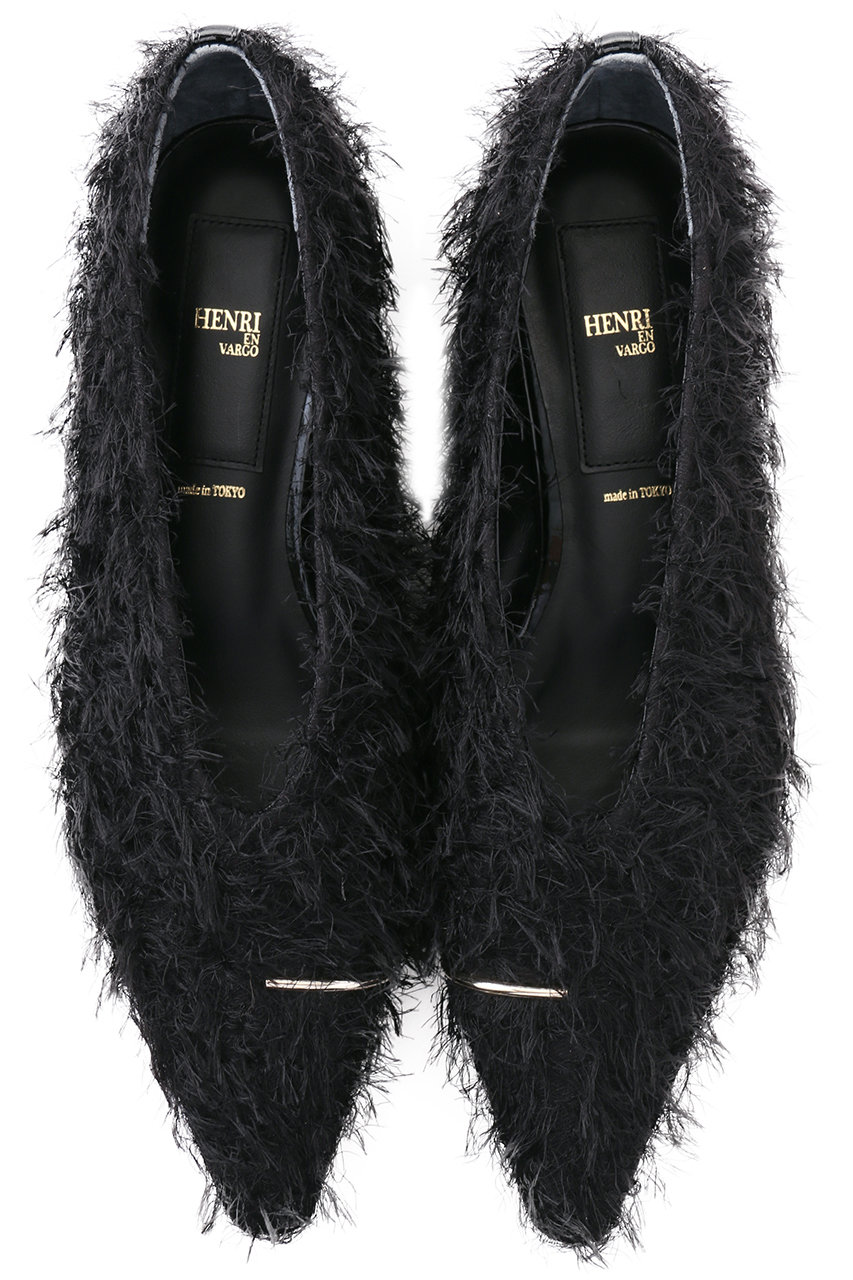 HENRI EN VARGO 【ELLE SHOP限定】Eileen メタルパーツ付きヘアリーフラットシューズ (ブラック, 36.5(23.5)) ヘンリ エン ヴァーゴ ELLE SHOP HENRI EN VARGO 【ELLE SHOP限定】Eileen メタルパーツ付きヘアリーフラットシューズ (ブラック, 36.5(23.5)) ヘンリ エン ヴァーゴ ELLE SHOP