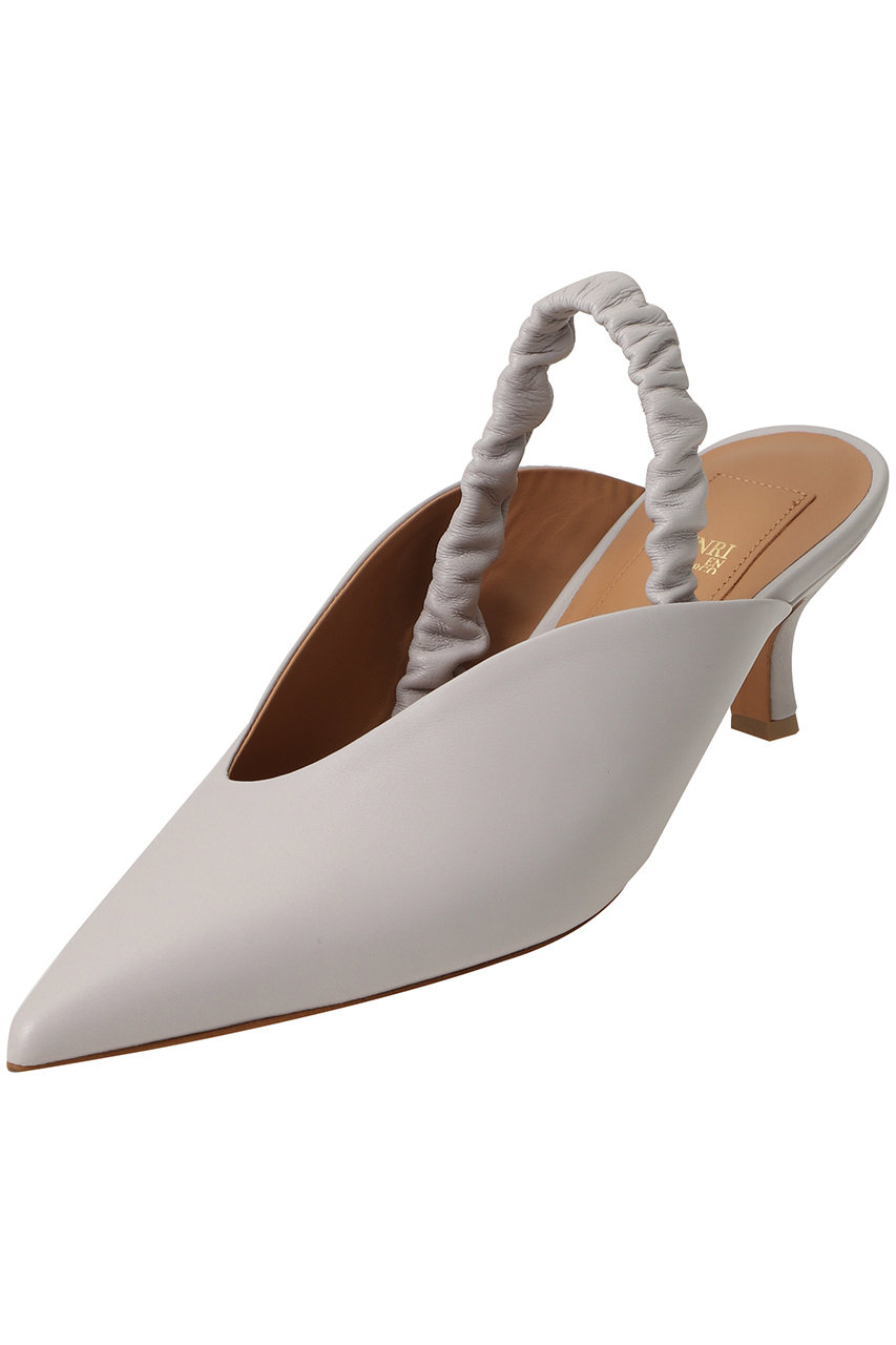 ヘンリ エン ヴァーゴ/HENRI EN VARGOのShirley Vカットスリングバックパンプス(グレー/261129)