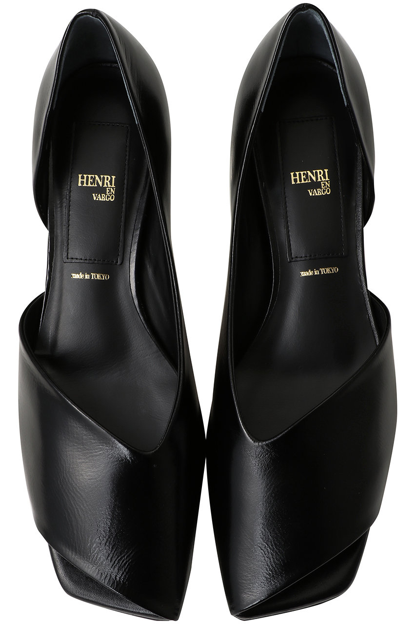 ヘンリ エン ヴァーゴ/HENRI EN VARGOのJanet アシンメトリーカットオープントゥシューズ(ブラック/261135)