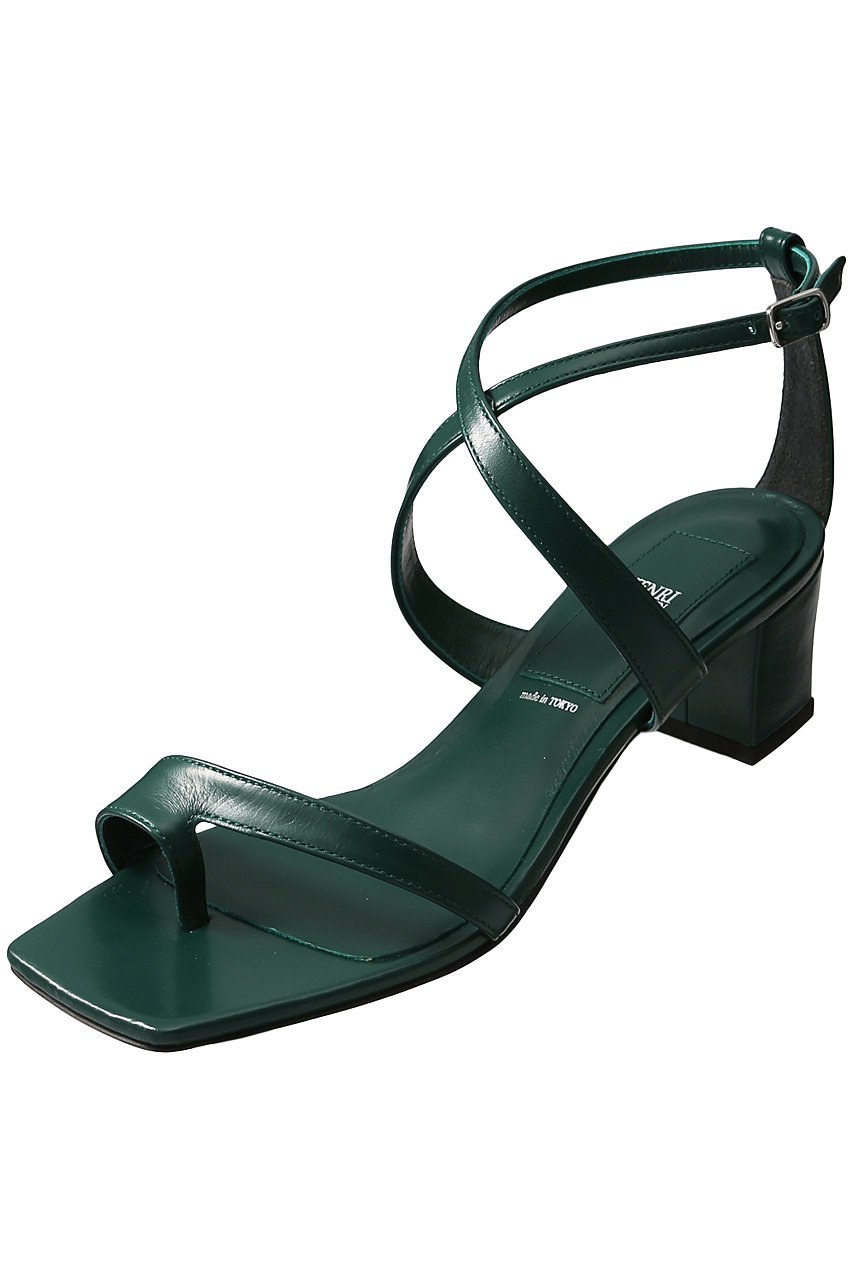 SALE 【50%OFF】 HENRI EN VARGO ヘンリ エン ヴァーゴ Julia クロスストラップサンダル グリーン