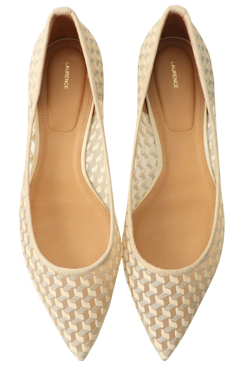 Laurence ロランス チュールポインテッドトゥフラットシューズ ナチュラル の通販 Elleshop エル ショップ