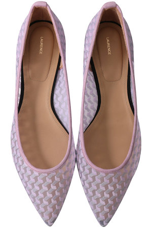 チュールポインテッドトゥフラットシューズ