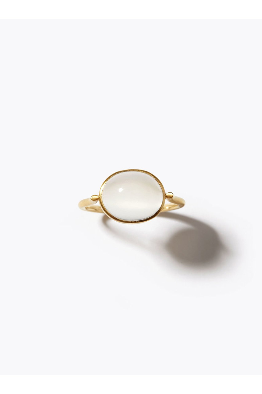 ARTIDA OUD ARTIDA OUD ancient Cabochon Moonstone Ring / White Mail 