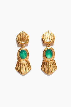 アルティーダ ウード/ARTIDA OUDのancient グリーンオニキス スウィング スタッド ピアス(150100/150101)