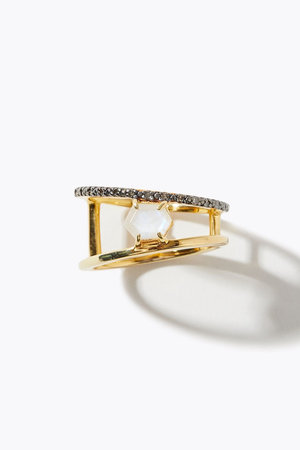 アルティーダ ウード/ARTIDA OUDのelafonisi レインボームーンストーン パヴェダイヤモンド アングル リング(150400/150401)