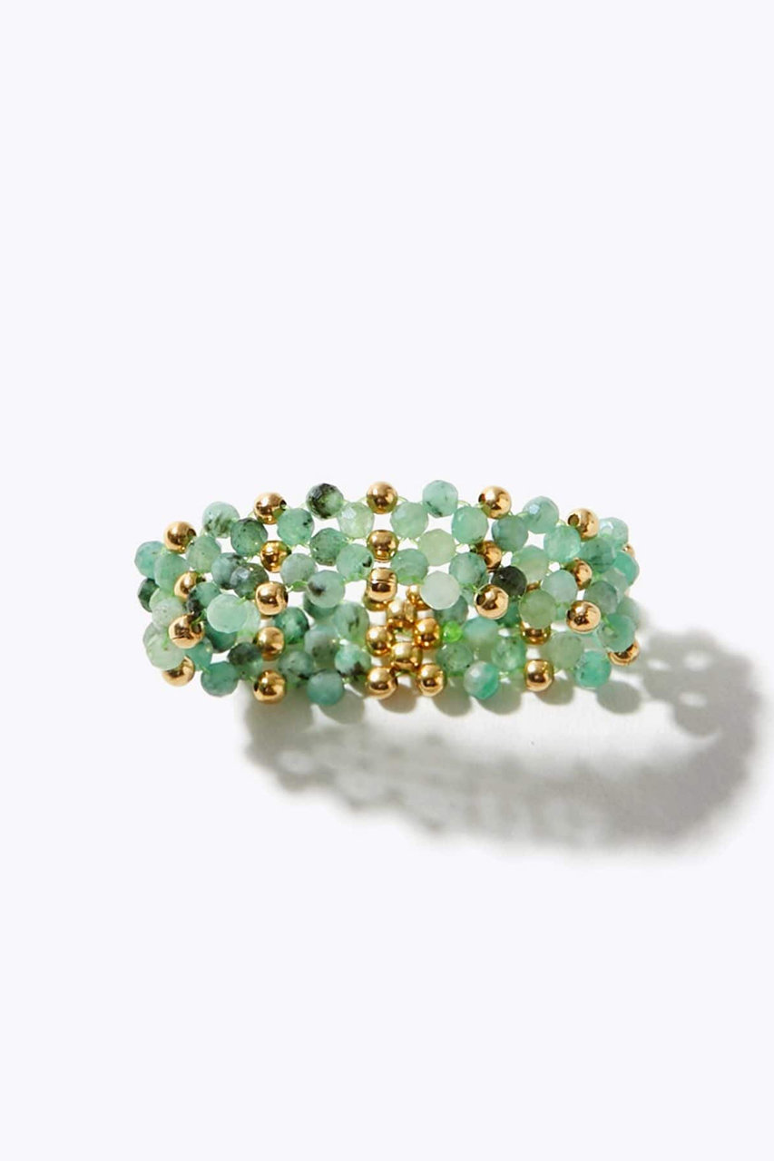 アルティーダ ウード/ARTIDA OUDのamulette 「心身のバランスを整える愛の石」エメラルド ビーズ ダブルバンド リング(グリーン/1225320502631000)