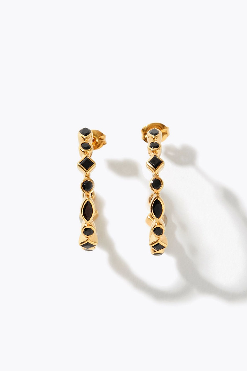 ARTIDA OUD eden オニキス マルチ フープ ピアス (ホワイト, one size) アルティーダ ウード ELLE SHOP