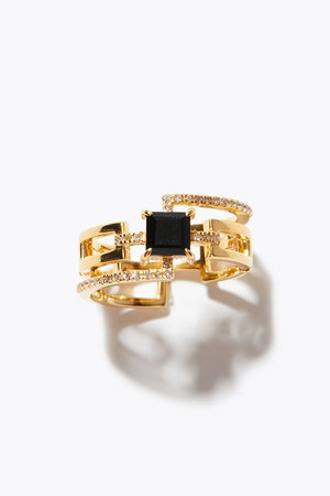 アルティーダ ウード/ARTIDA OUDのelafonisi オニキス パヴェダイヤモンド デコ リング