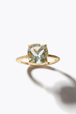 アルティーダ ウード/ARTIDA OUDの【1/22 0:00販売開始】elafonisi クッション グリーンアメジスト パヴェダイヤモンド ハーフエタニティ リング(150400/150401)