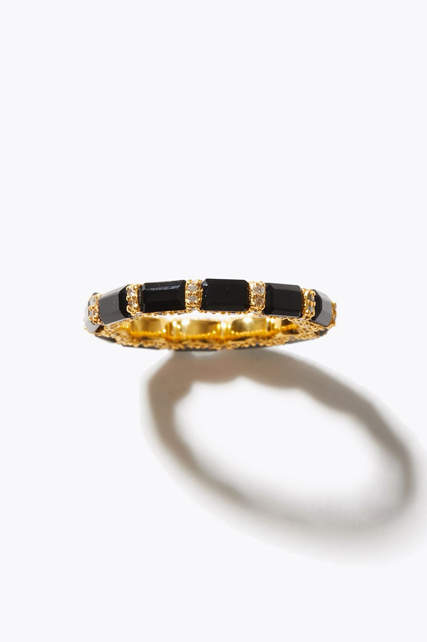 アルティーダ ウード/ARTIDA OUDの【5/7 0:00販売開始】elafonisi レクタングル オニキス パヴェダイヤモンド エタニティ リング(ブラック/12262205018)