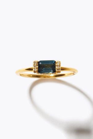 アルティーダ ウード/ARTIDA OUDの【5/7 0:00販売開始】elafonisi レクタングル ロンドンブルートパーズ パヴェダイヤモンド リング(150400/150401)