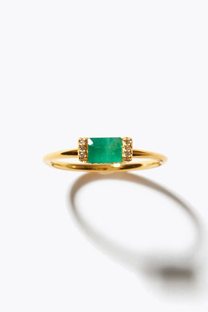 アルティーダ ウード/ARTIDA OUDの【5/7 0:00販売開始】elafonisi レクタングル エメラルド パヴェダイヤモンド リング(150400/150401)