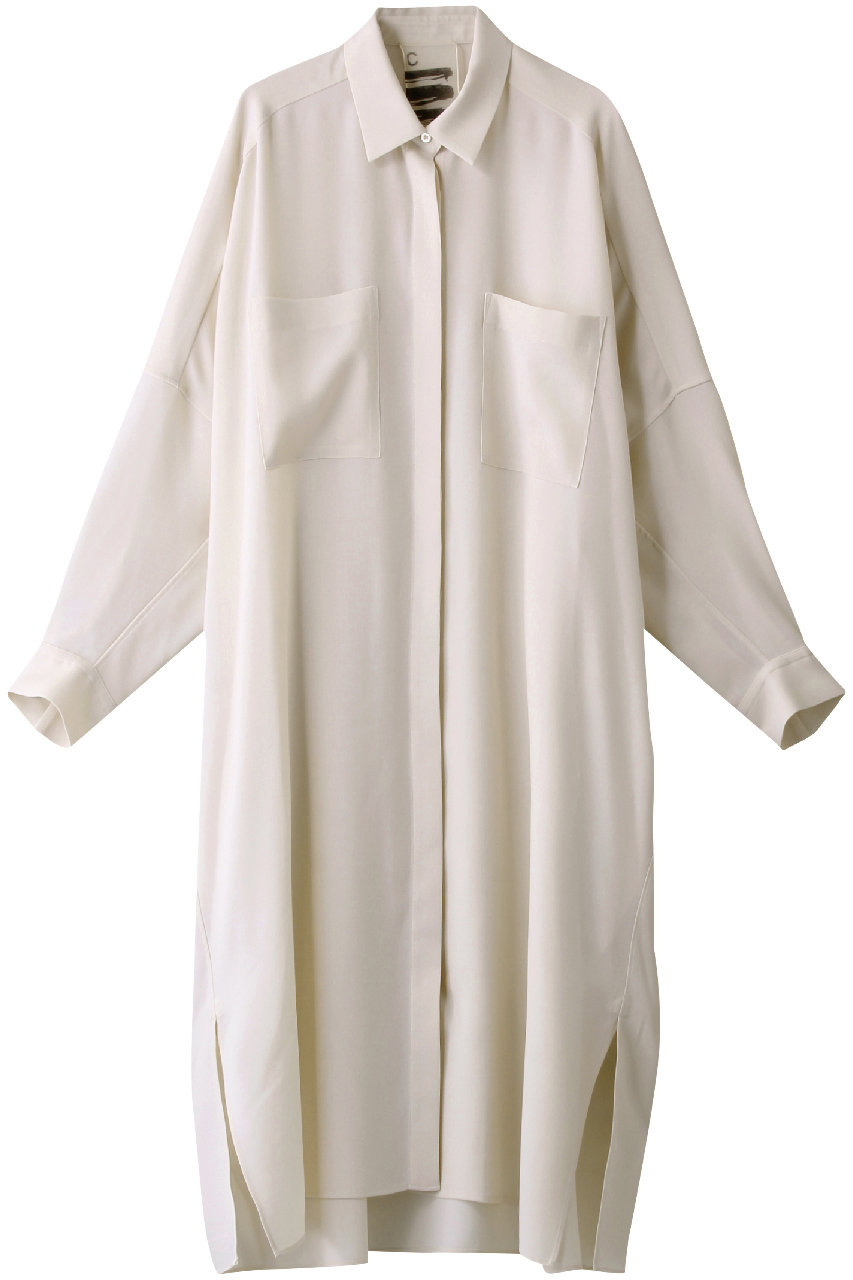 Chaos カオス Crファシールシャツワンピース アイボリー の通販 Elleshop エル ショップ