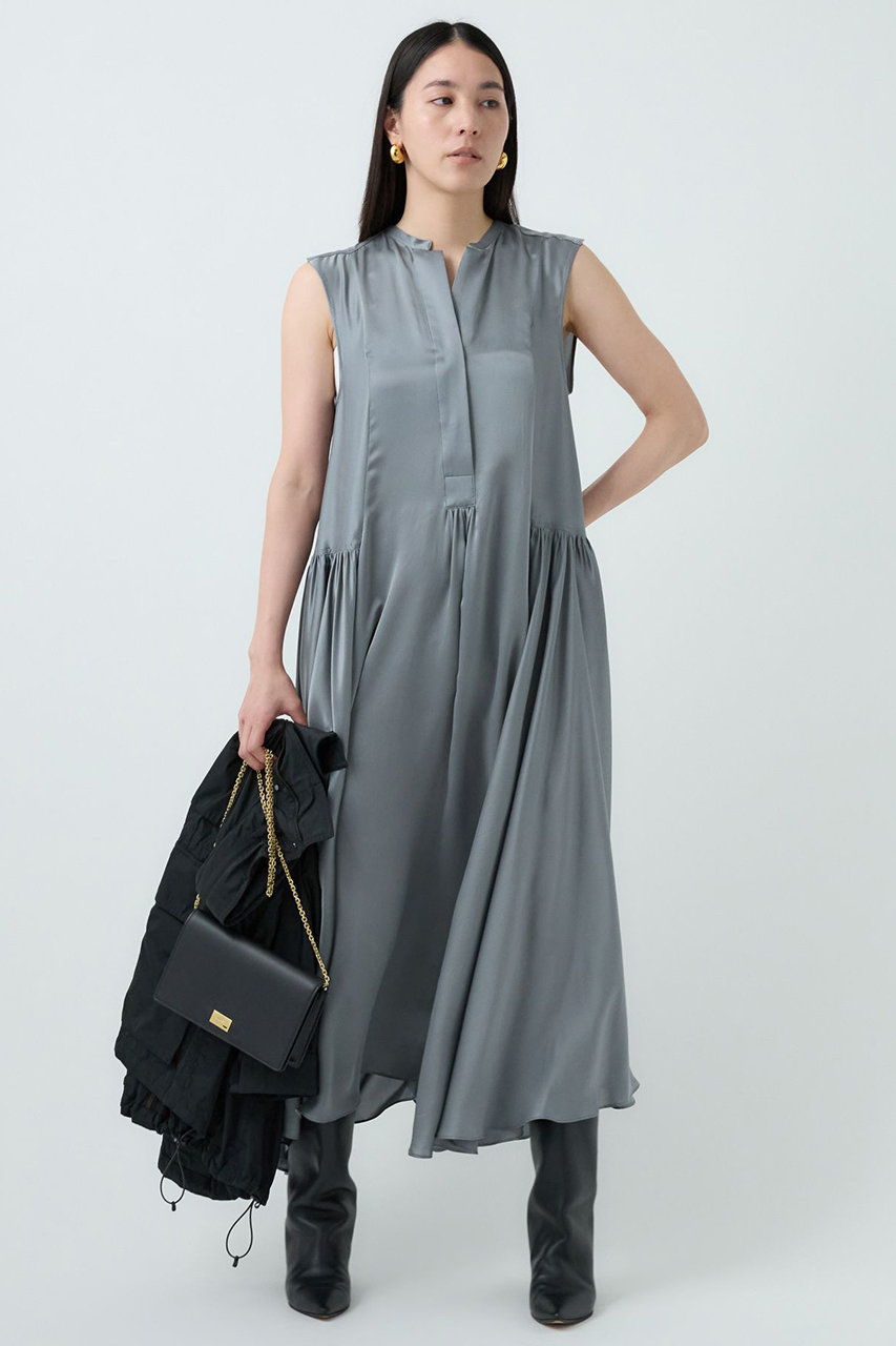 Chaos サンディングシルクワンピース (アスファルト, F) カオス ELLE SHOP Chaos サンディングシルクワンピース (アスファルト, F) カオス ELLE SHOP