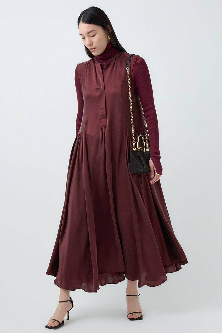 Chaos サンディングシルクワンピース (ボルドーレッド, F) カオス ELLE SHOP