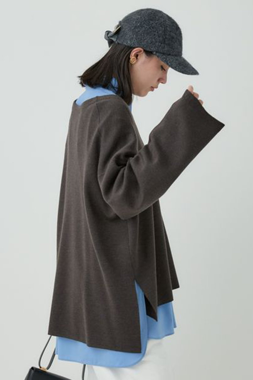 Chaos(カオス)｜シエラウールVネックニット/ブラウン の通販｜ELLESHOP