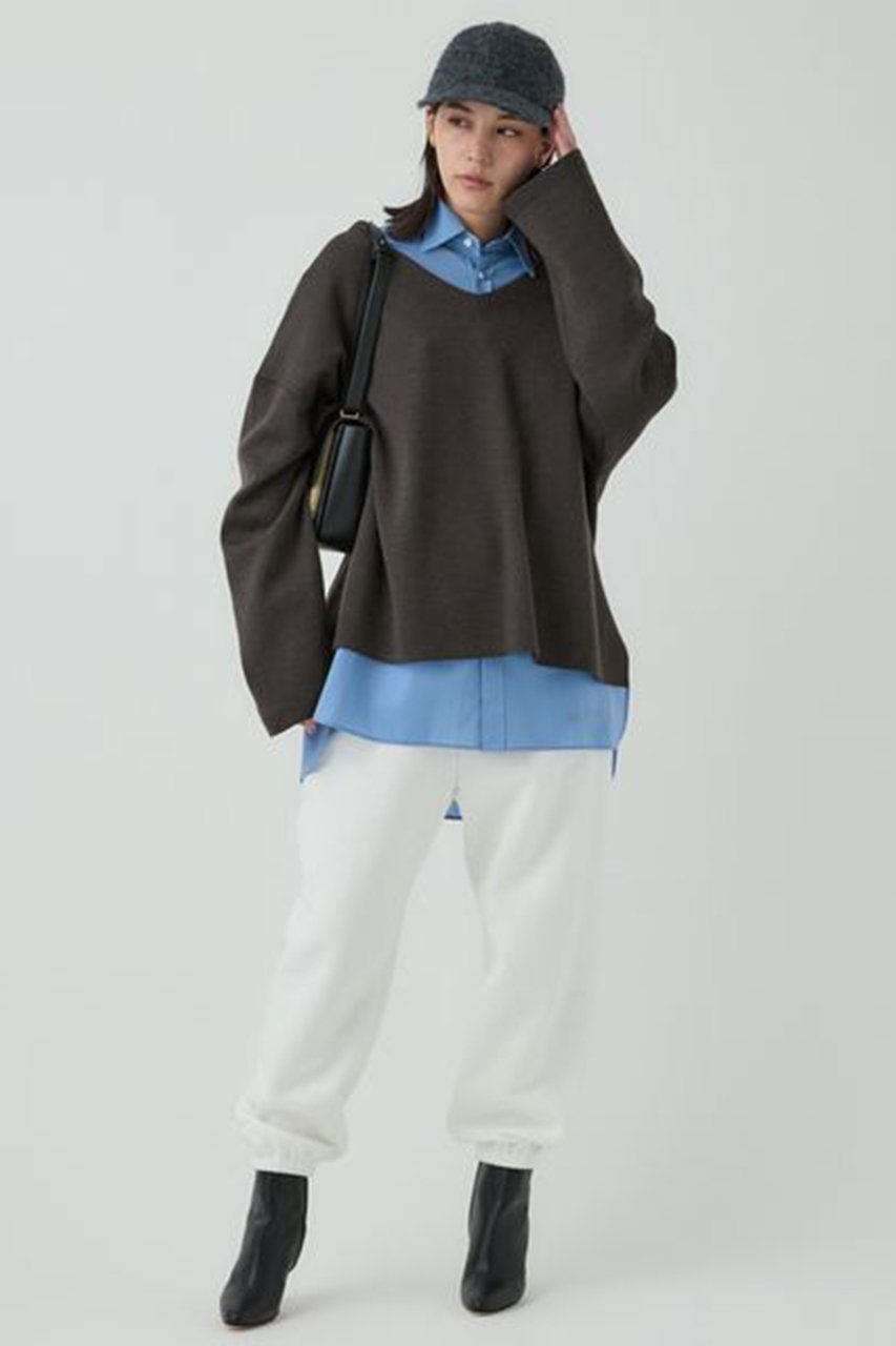 Chaos シエラウールVネックニット　ブラウン2023 Chaos(カオス)｜シエラウールVネックニット/ブラウン の通販｜ELLESHOP