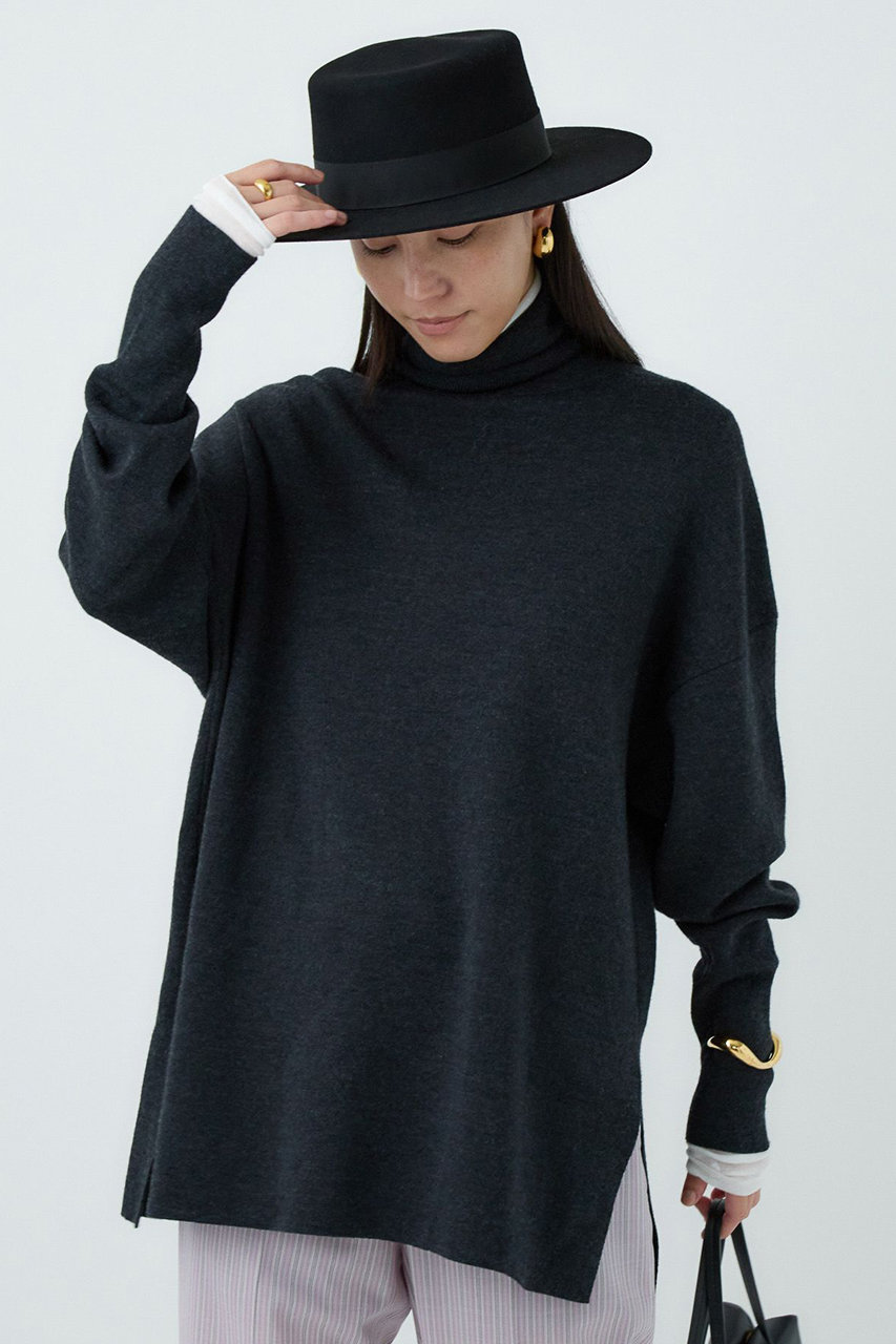 Chaos(カオス)｜シエラウールタートルネックニット/チャコール の通販