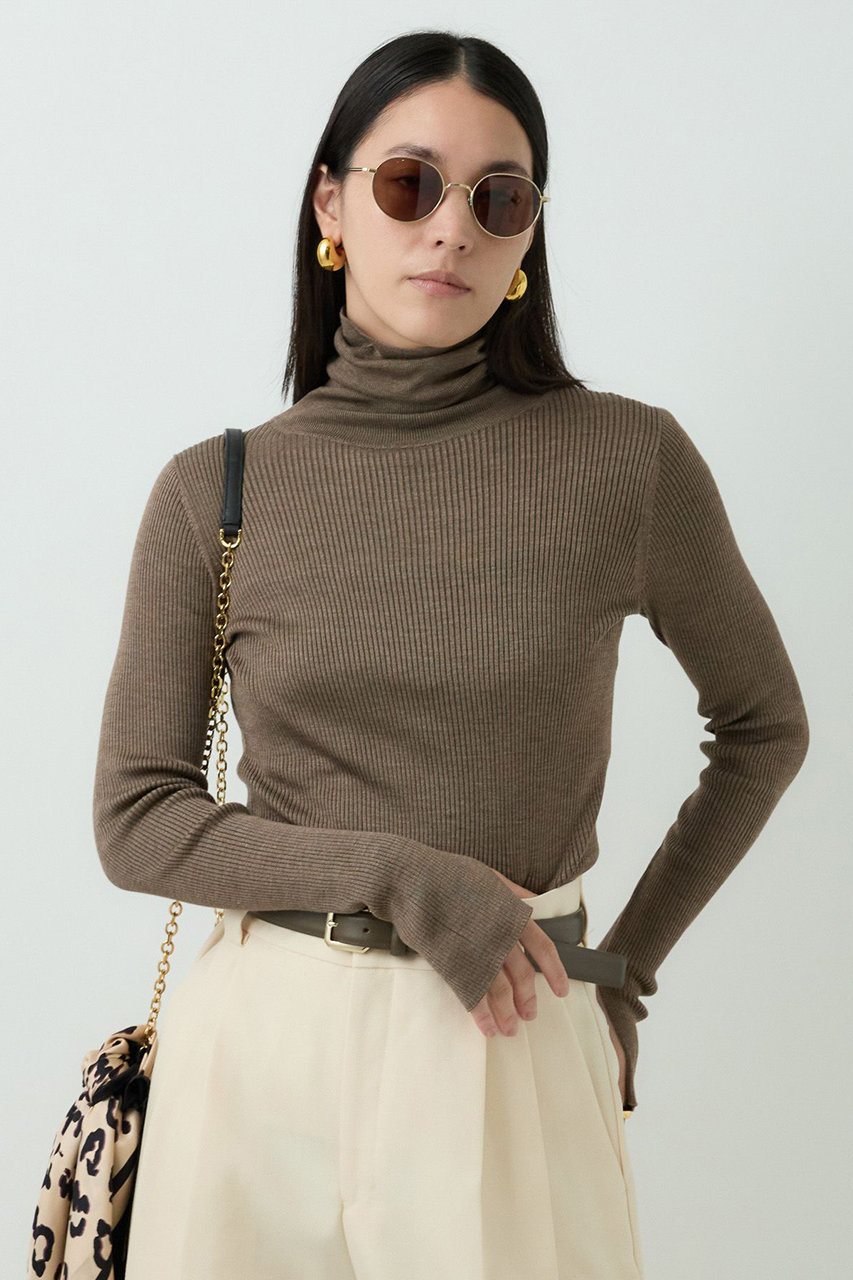 CS18Gシルクリブタートルネック