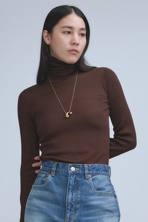 カオス/Chaosの【予約販売】18Gシルクリブタートルネックニット