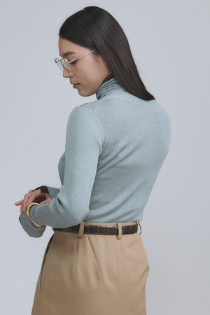 カオス/Chaosの【予約販売】18Gシルクリブタートルネックニット