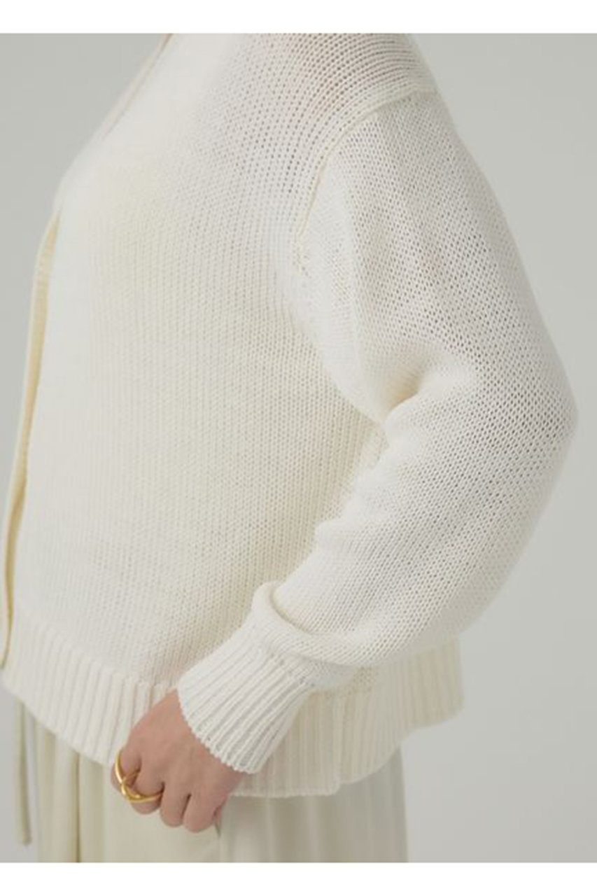 Chaos(カオス)｜シルクコンリリーショートカーディガン/ホワイト の