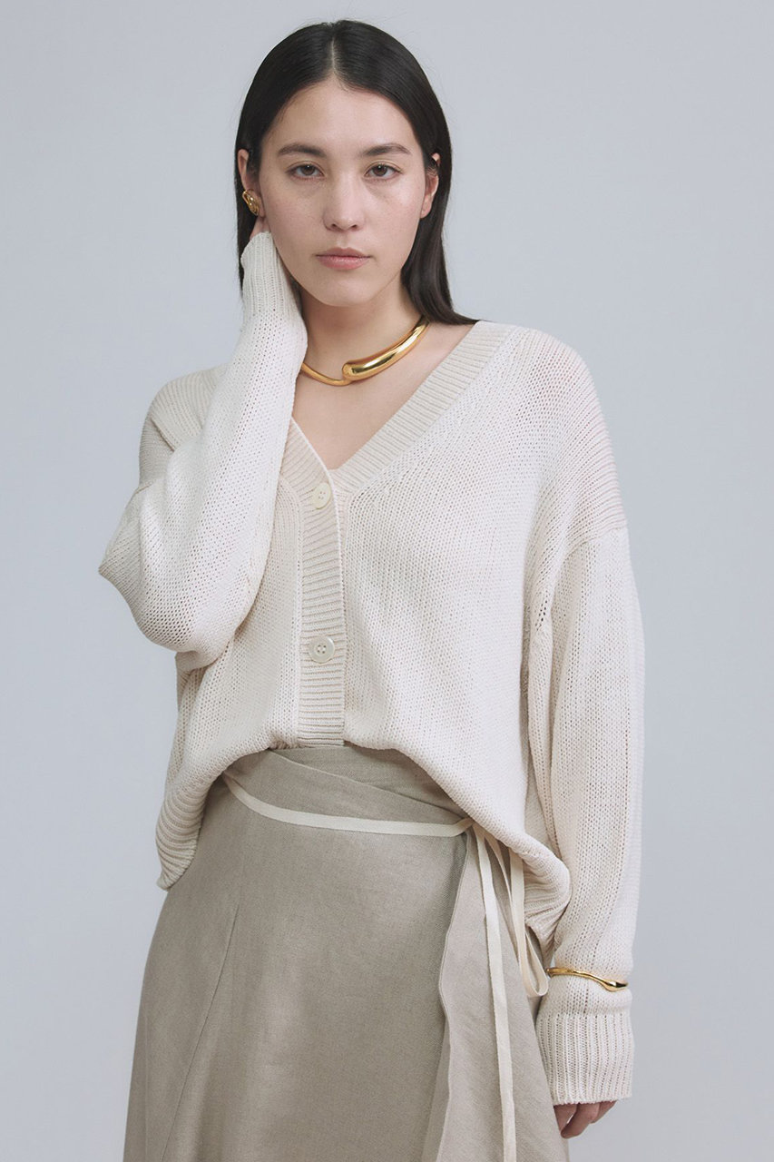 カオス/Chaosのシルクコンリリーショートカーディガン(クリーム/991779)