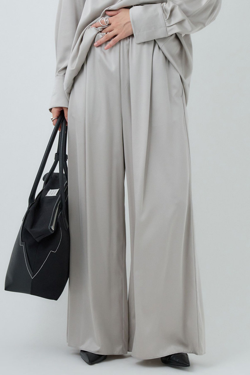 Chaos モーラワイドパンツ (グレージュ, F) カオス ELLE SHOP