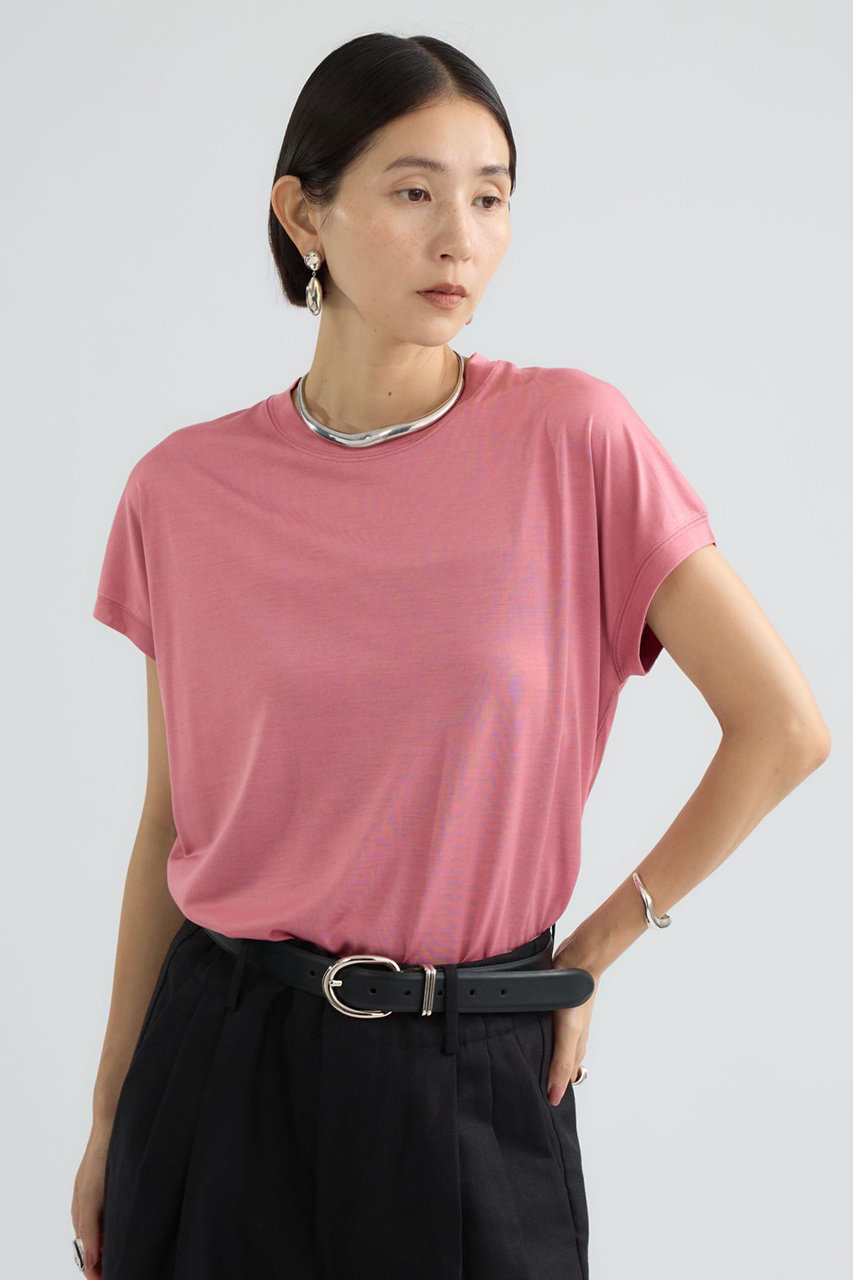 Chaos シルクフレーズTシャツ (モーブピンク, F) カオス ELLE SHOP