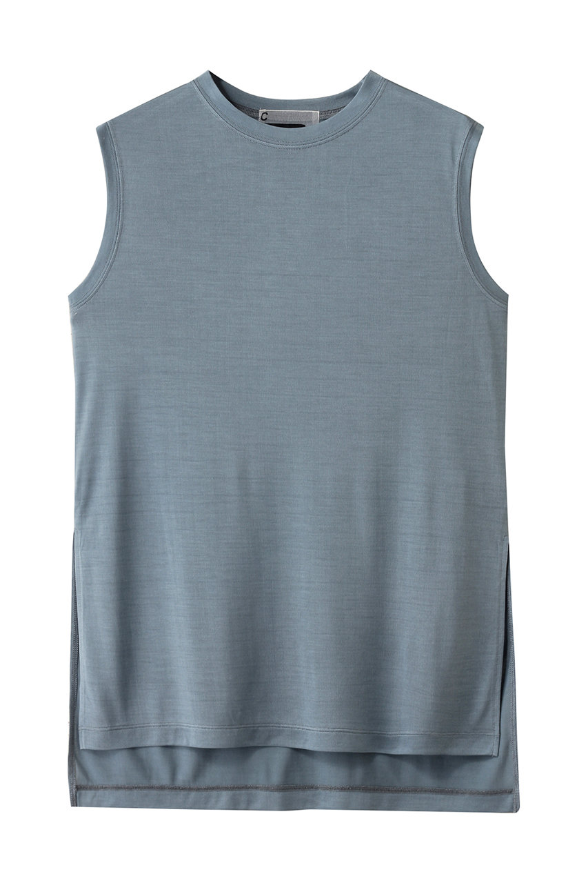 Chaos シルクフレーズノースリーブTシャツ (ブルー2, F) カオス ELLE SHOP Chaos シルクフレーズノースリーブTシャツ (ブルー2, F) カオス ELLE SHOP