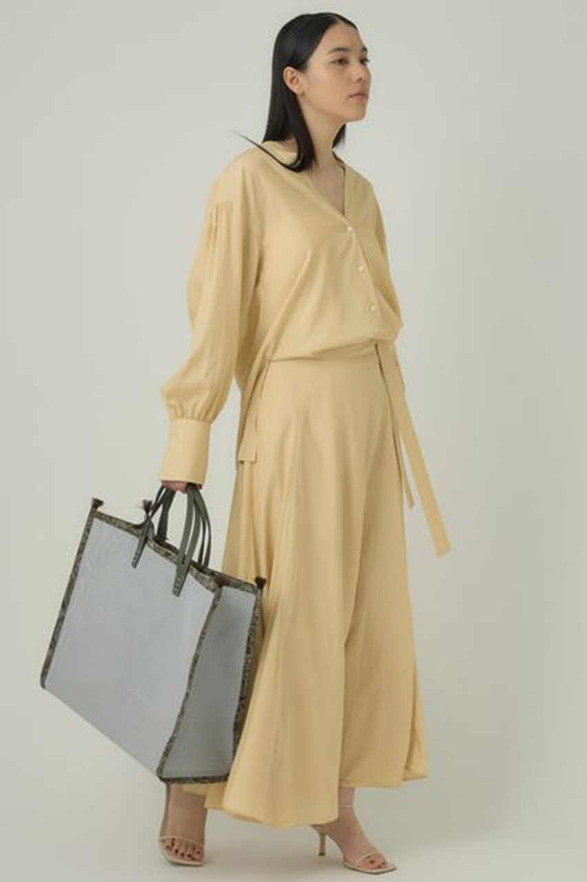 Chaos(カオス)｜ドルフサテンラップスカート/イエロー の通販  