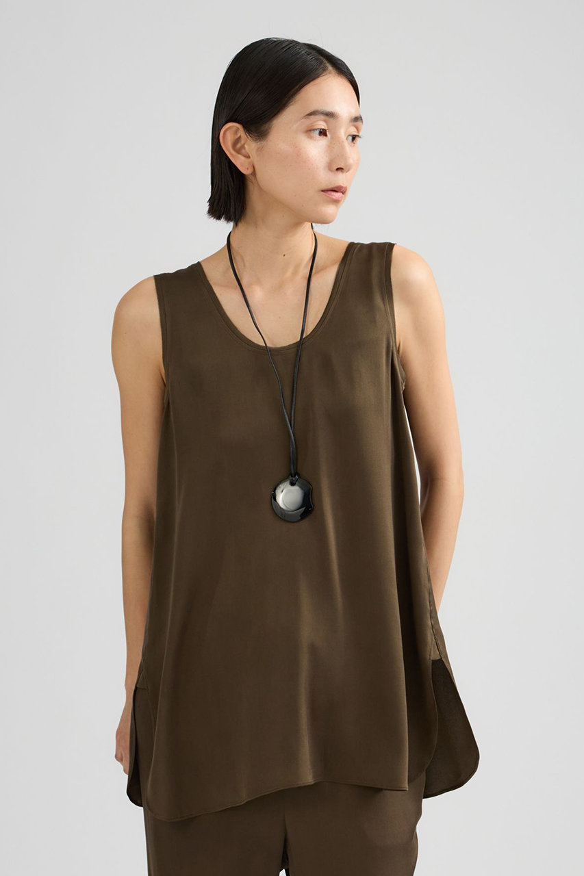 カオス/Chaosの【予約販売】シルシャーノースリーブ(カーキブラウン/113019)