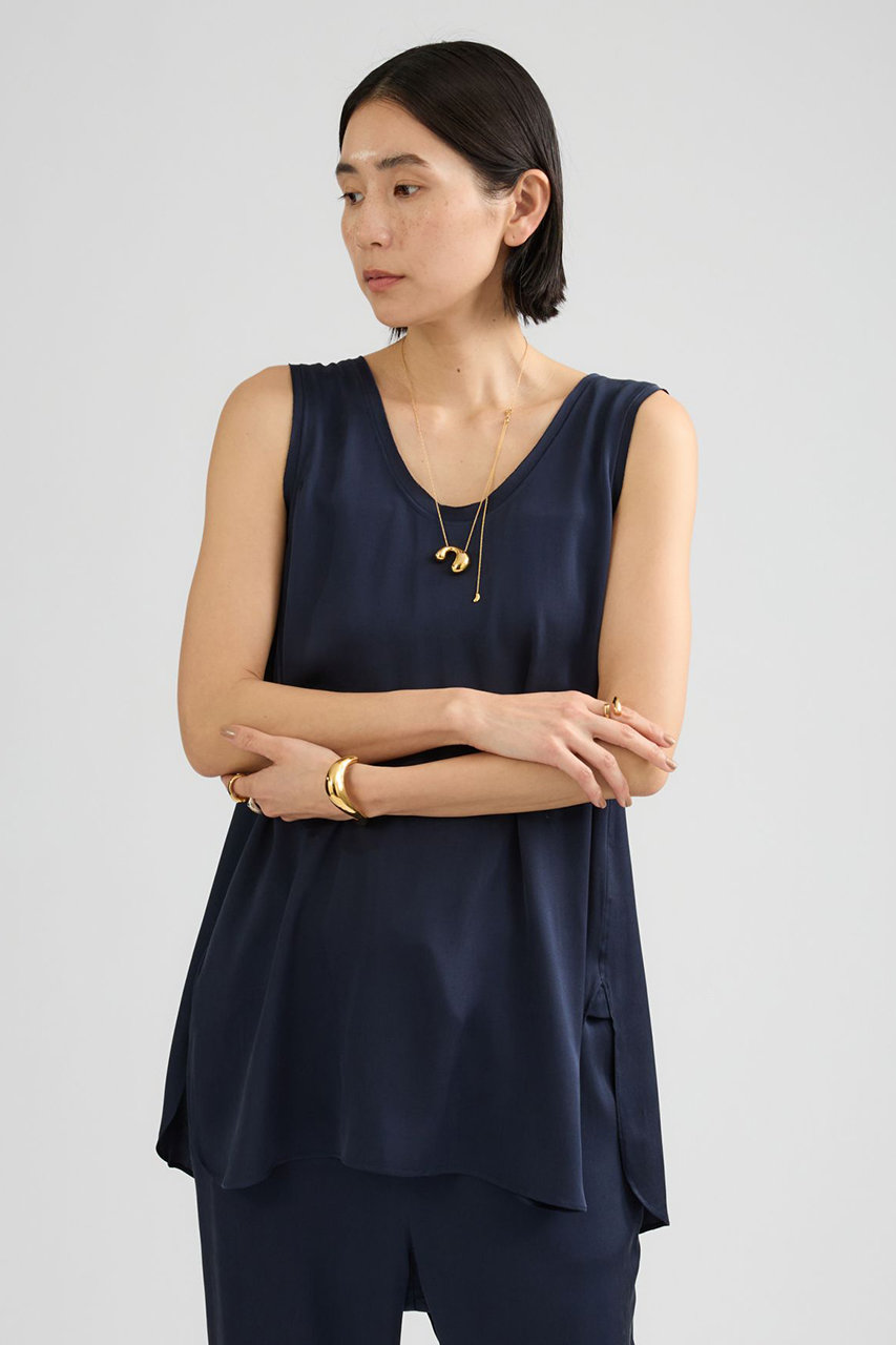 カオス/Chaosの【予約販売】シルシャーノースリーブ(ネイビー/113019)