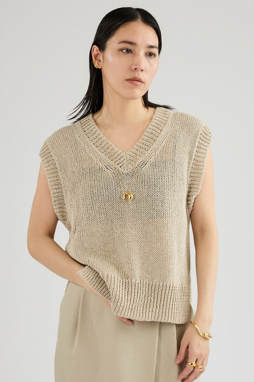 カオス/Chaosの【予約販売】フィラージニットベスト(ライトベージュ/117877)