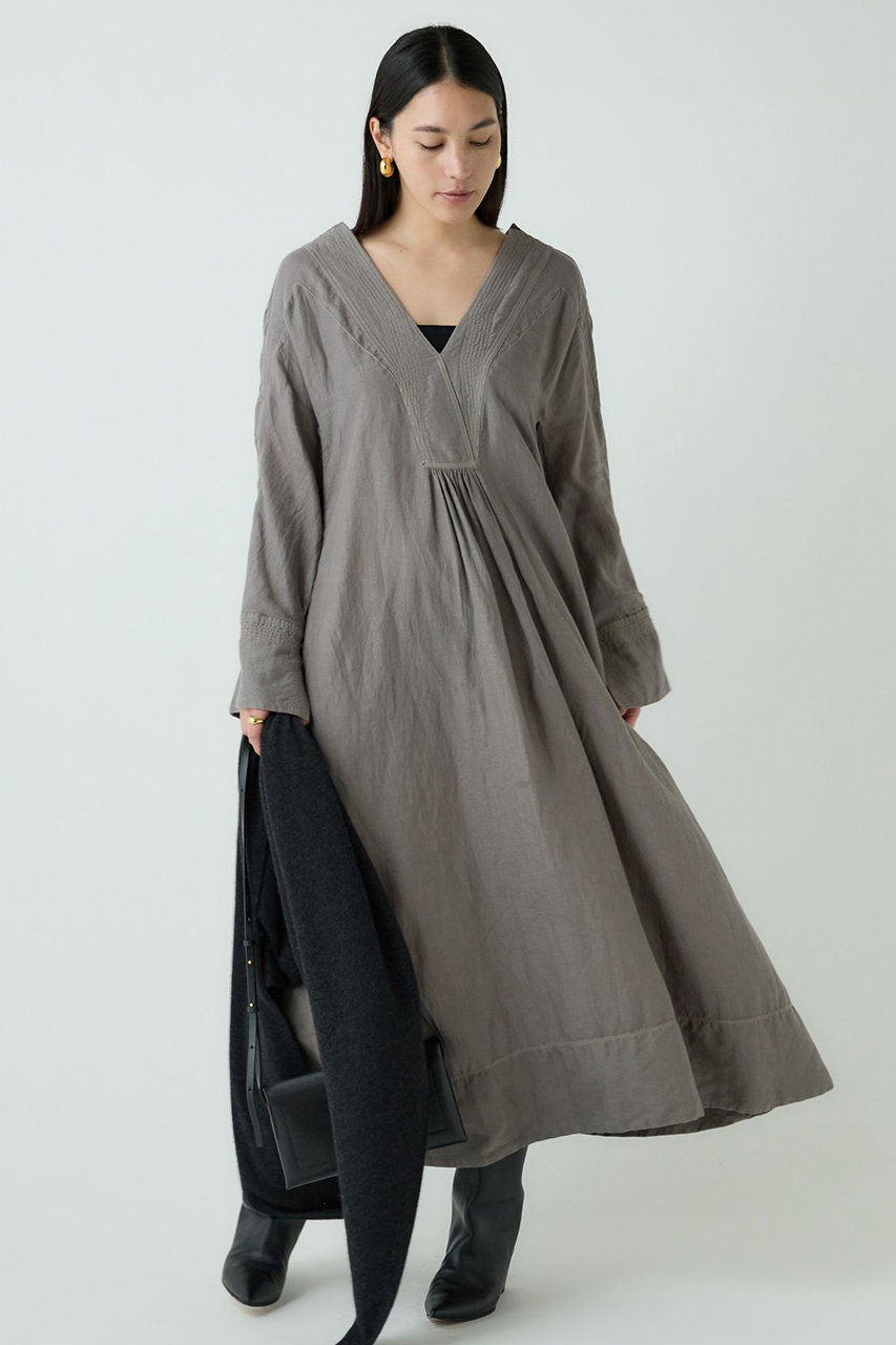 Chaos アルパカリネンカフカワンピース (グレー, F) カオス ELLE SHOP