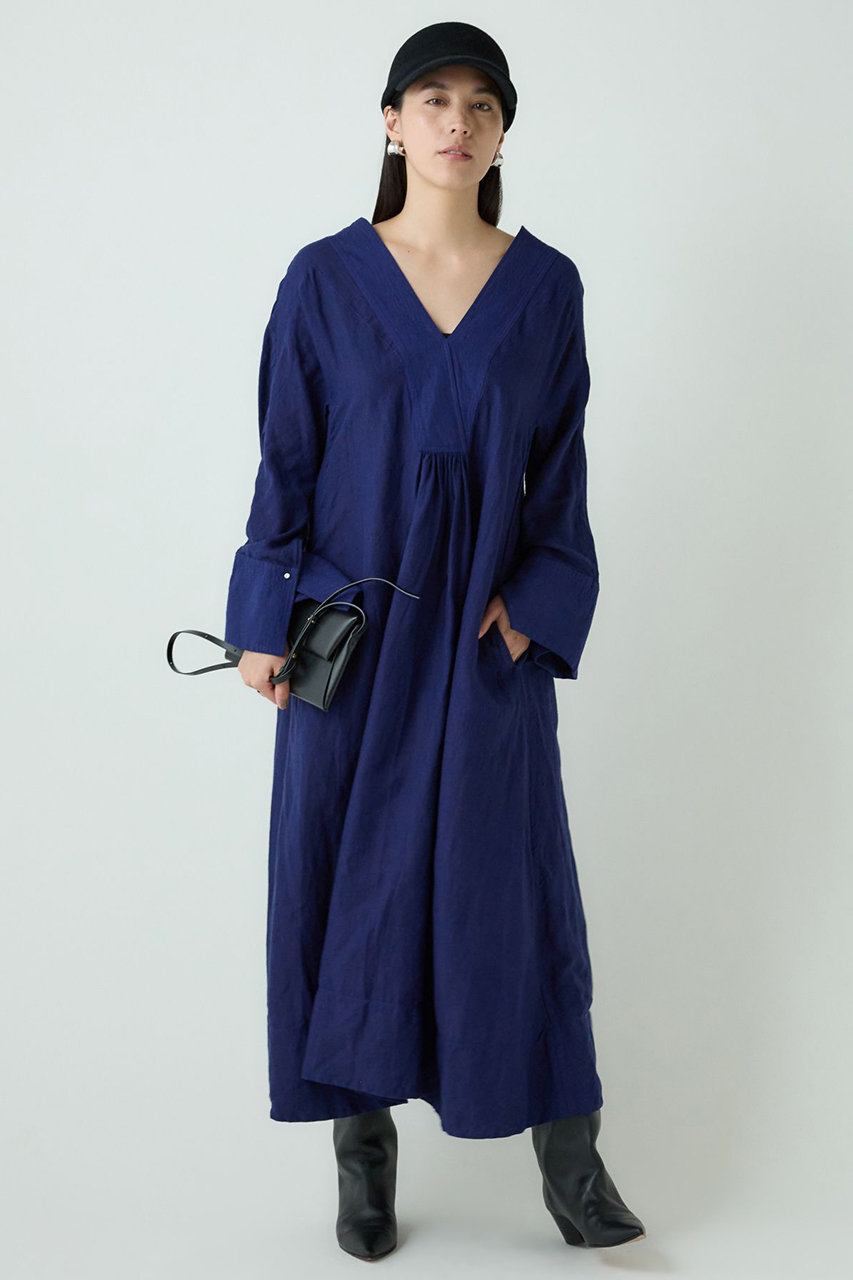 Chaos アルパカリネンカフカワンピース (ブルーログウッド, F) カオス ELLE SHOP